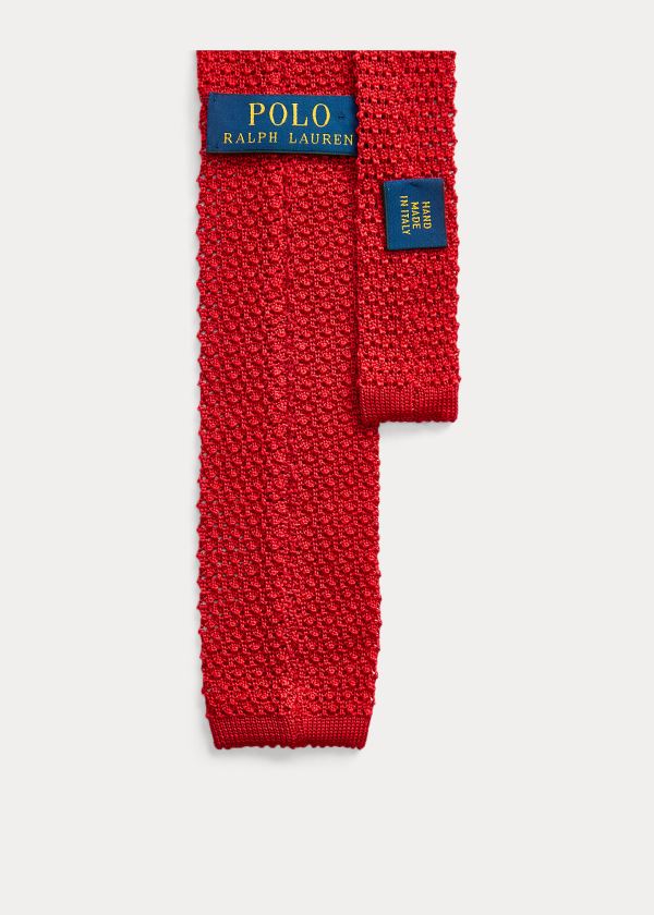 Corbatas Polo Ralph Lauren Hombre Rojos - Knit Silk - LZQYR1427